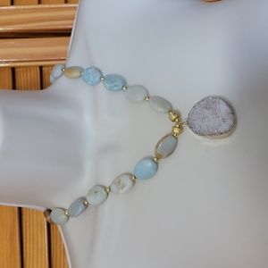 Barse womens renew genuine stone pendant necklace